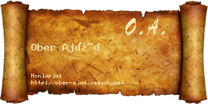 Ober Ajád névjegykártya